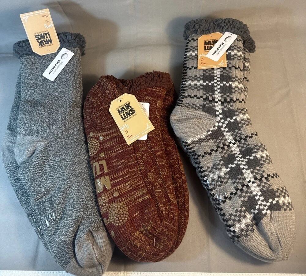 Muk Luks Winter Unisex 3 Pairs NEW women in sizes 6 to 11